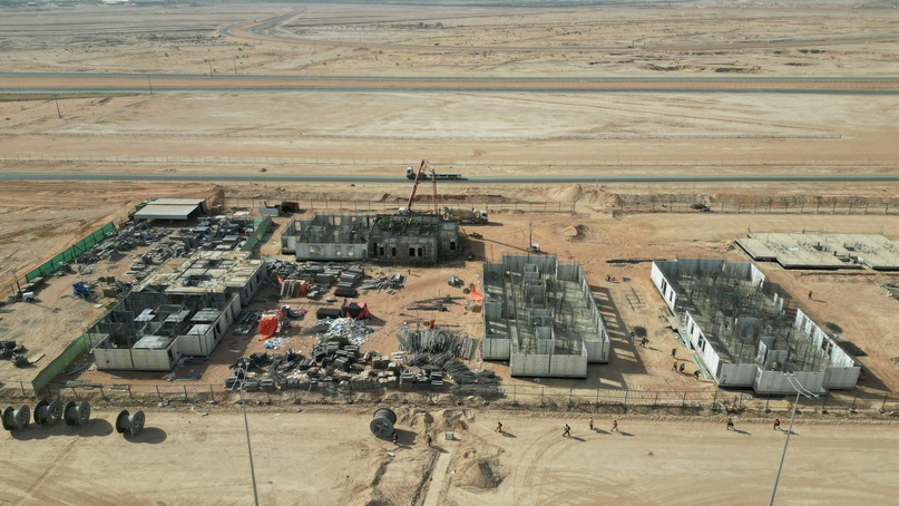 Aerial TBG project archive view of an active structural program